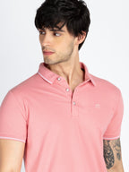 Men's Solid Polo Neck Short Sleeves Casual Tshirt