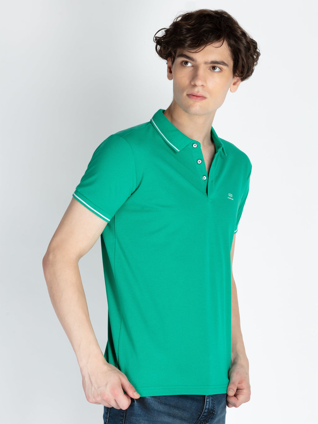 Mens Solid Regular Fit Polo T-Shirt