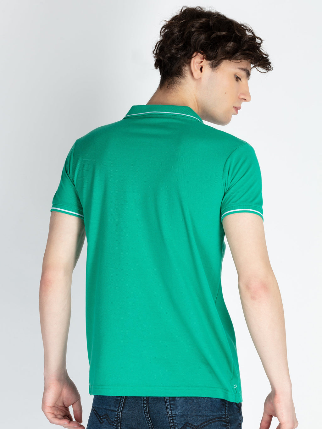 Mens Solid Regular Fit Polo T-Shirt