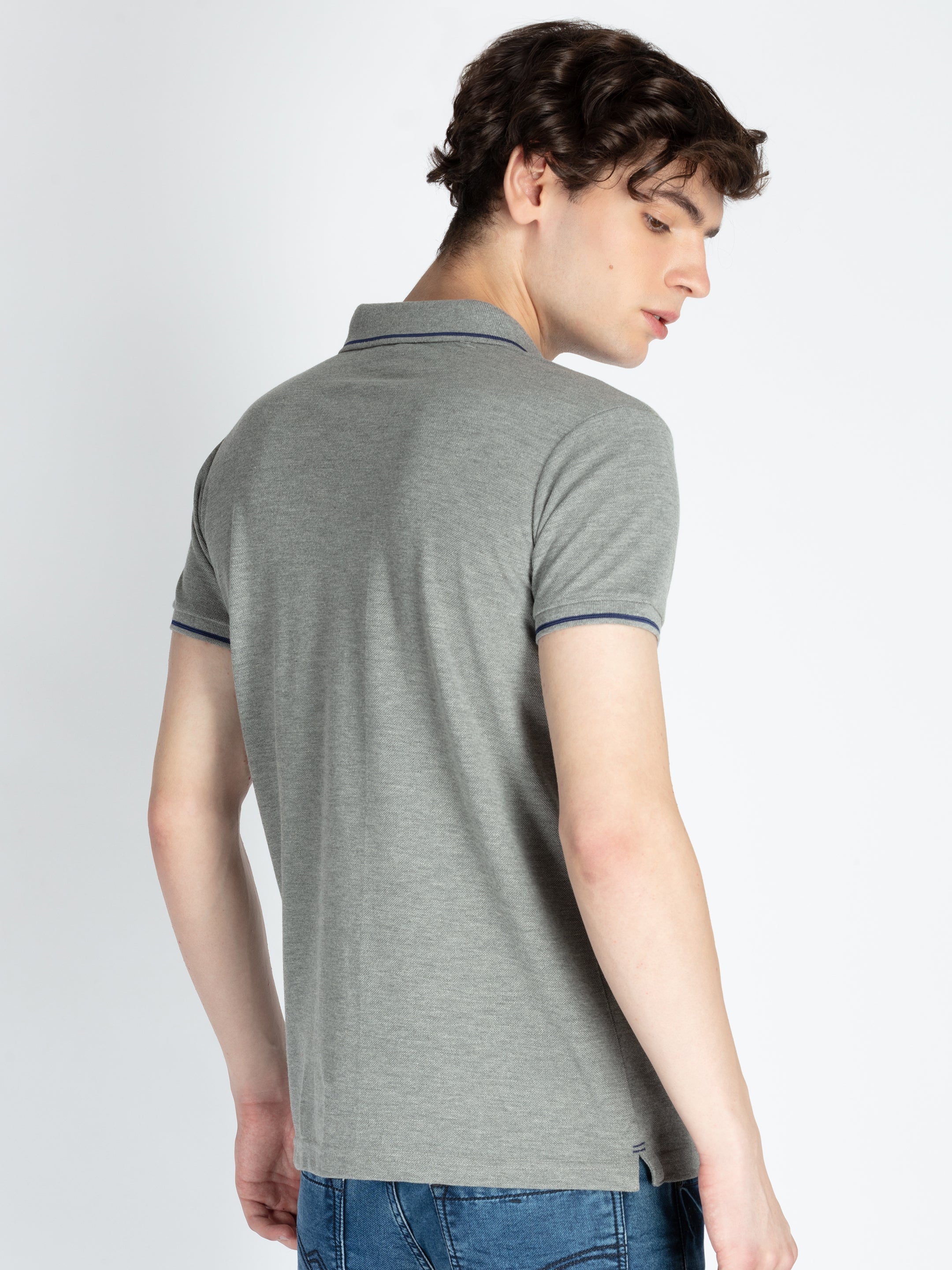 Mens Solid Regular Fit Polo T-Shirt