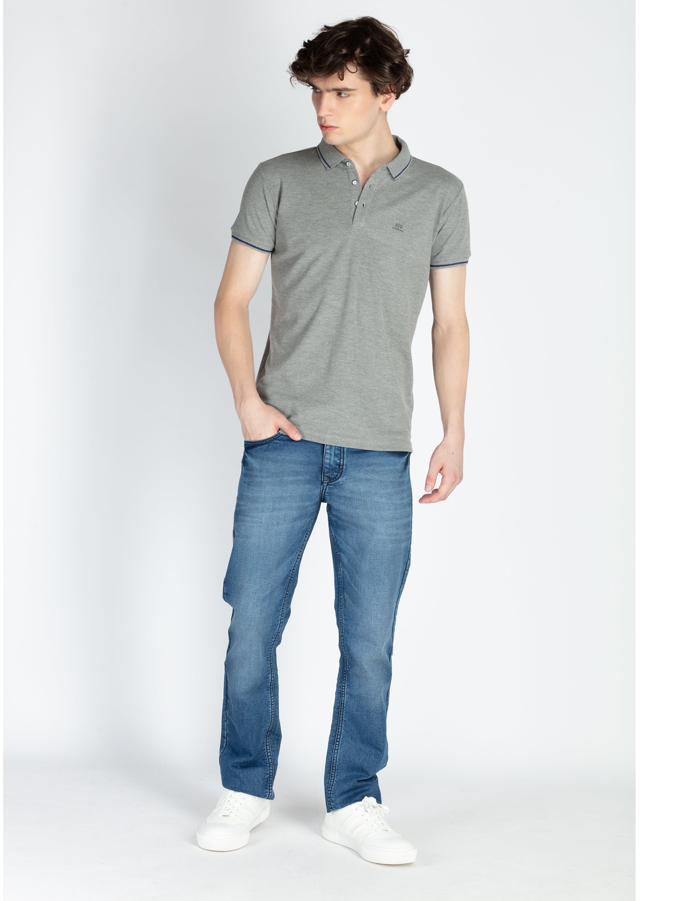 Mens Solid Regular Fit Polo T-Shirt