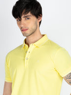 Men's Solid Polo Neck Short Sleeves Casual Tshirt