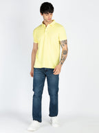 Men's Solid Polo Neck Short Sleeves Casual Tshirt