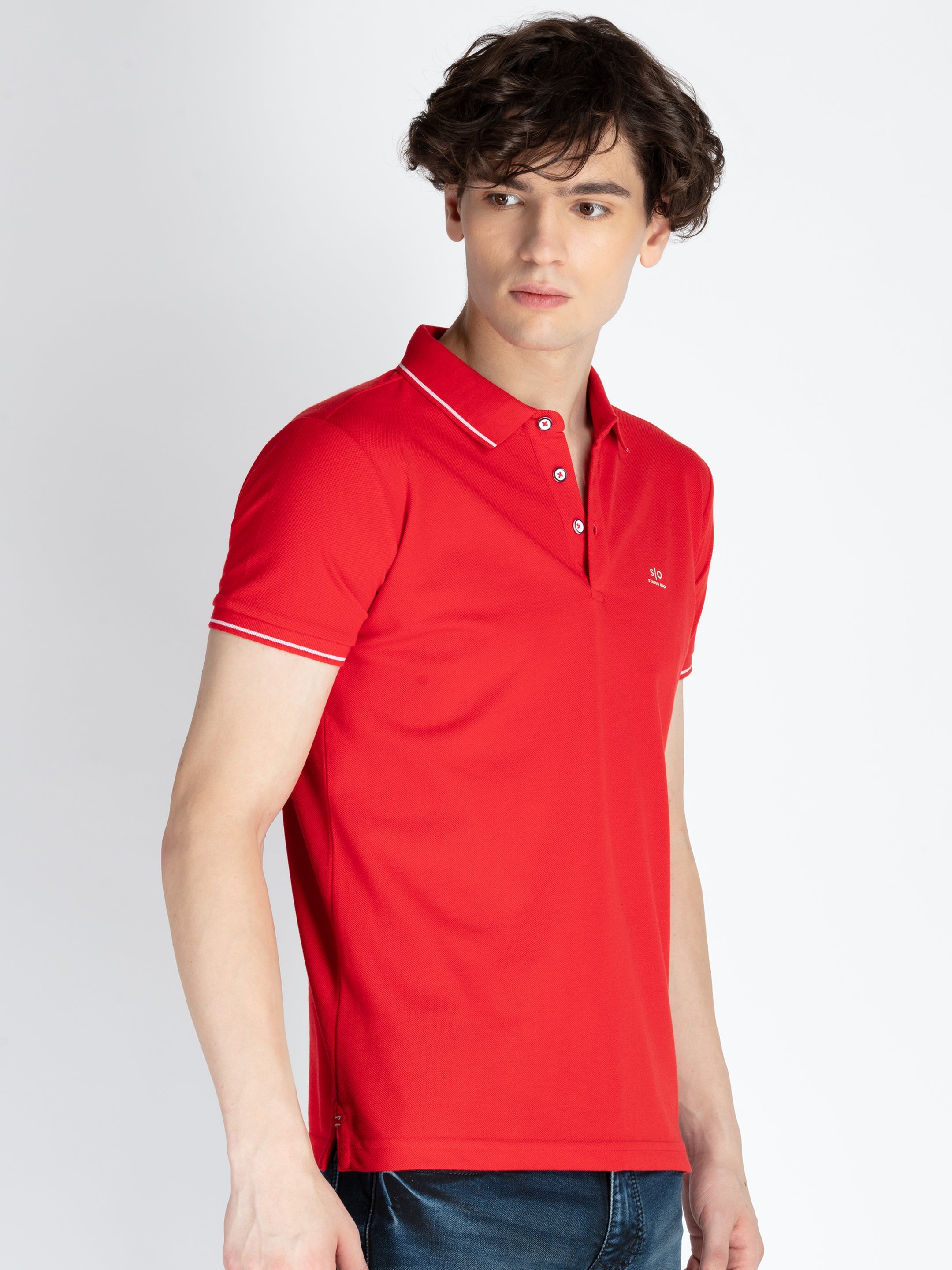 Mens Solid Regular Fit Polo T-Shirt Secondary image