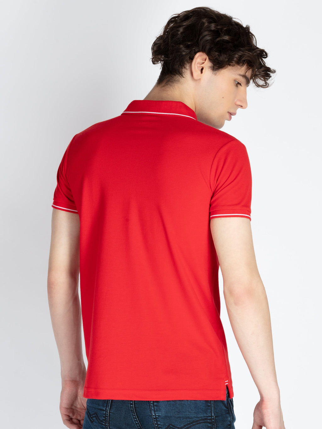 Mens Solid Regular Fit Polo T-Shirt