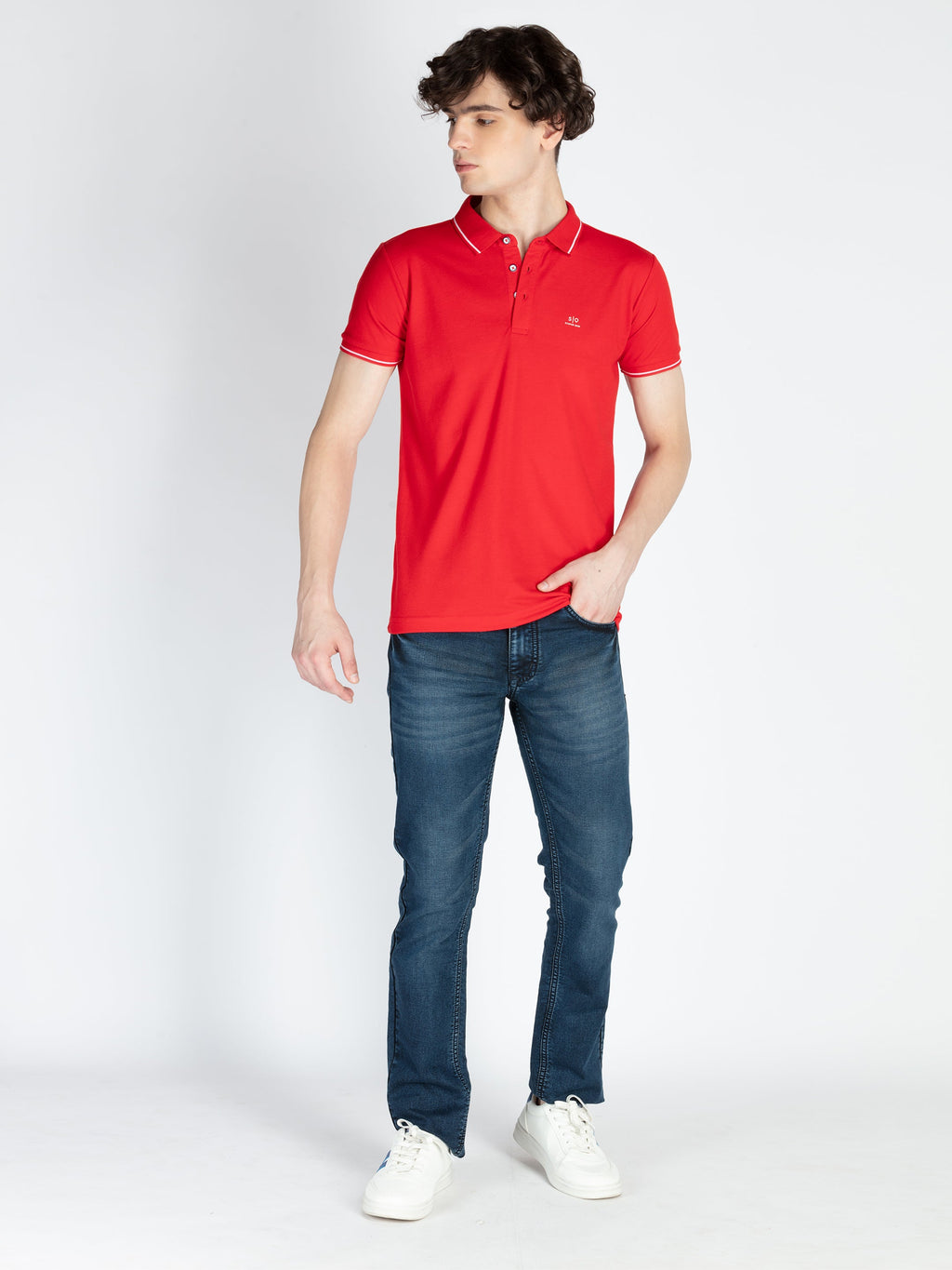 Mens Solid Regular Fit Polo T-Shirt