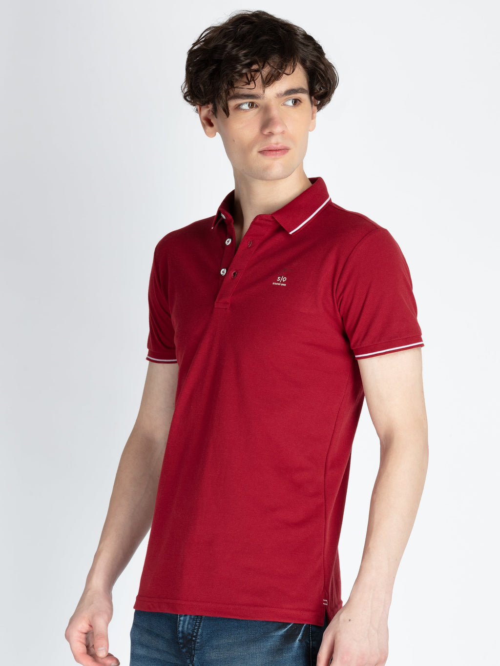 Mens Solid Regular Fit Polo T-Shirt