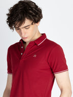 Mens Solid Regular Fit Polo T-Shirt