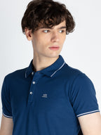 Mens Solid Half Sleeves Slim Fit Polo T-Shirt with Tipping Collar