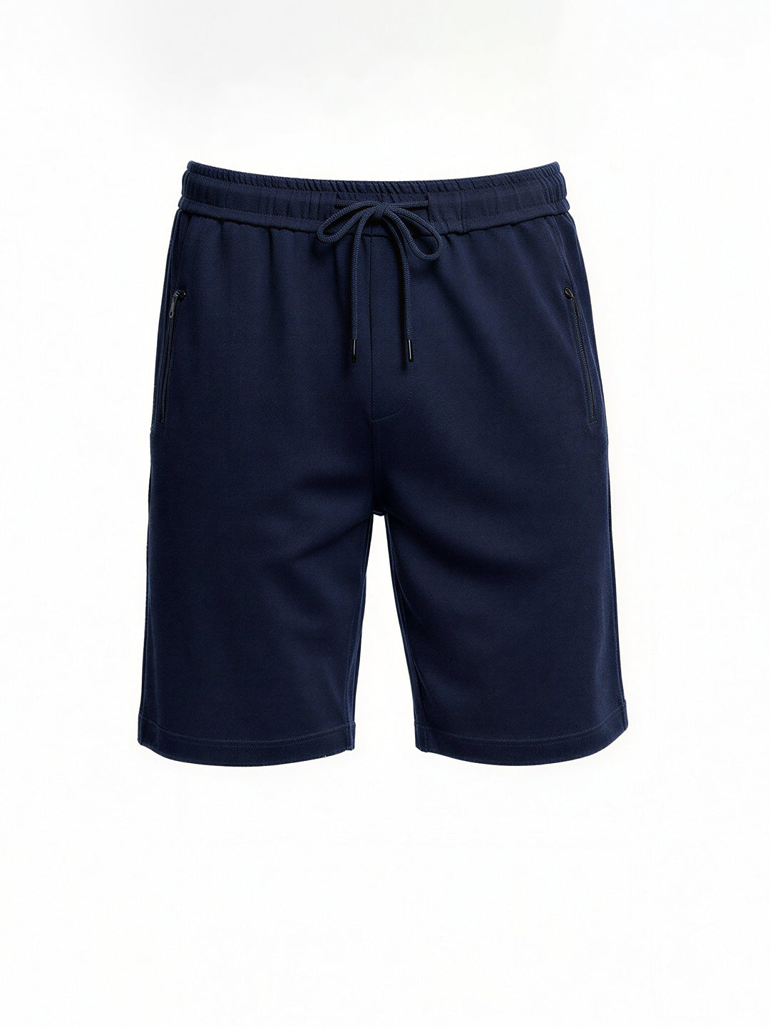 Navy Solid Knit Shorts Secondary image