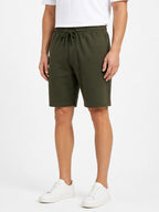 Olive Solid Knit Shorts