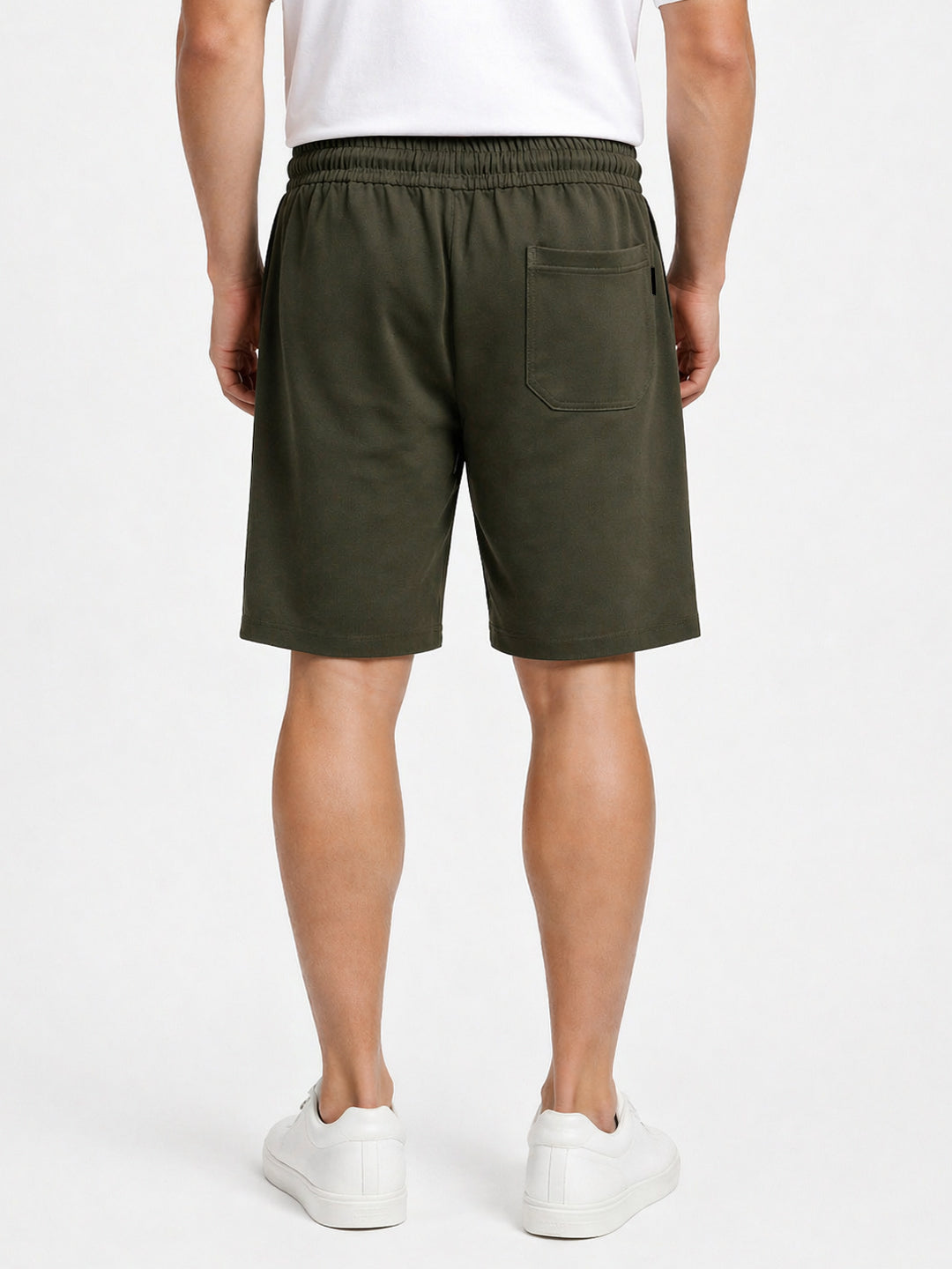 Olive Solid Knit Shorts