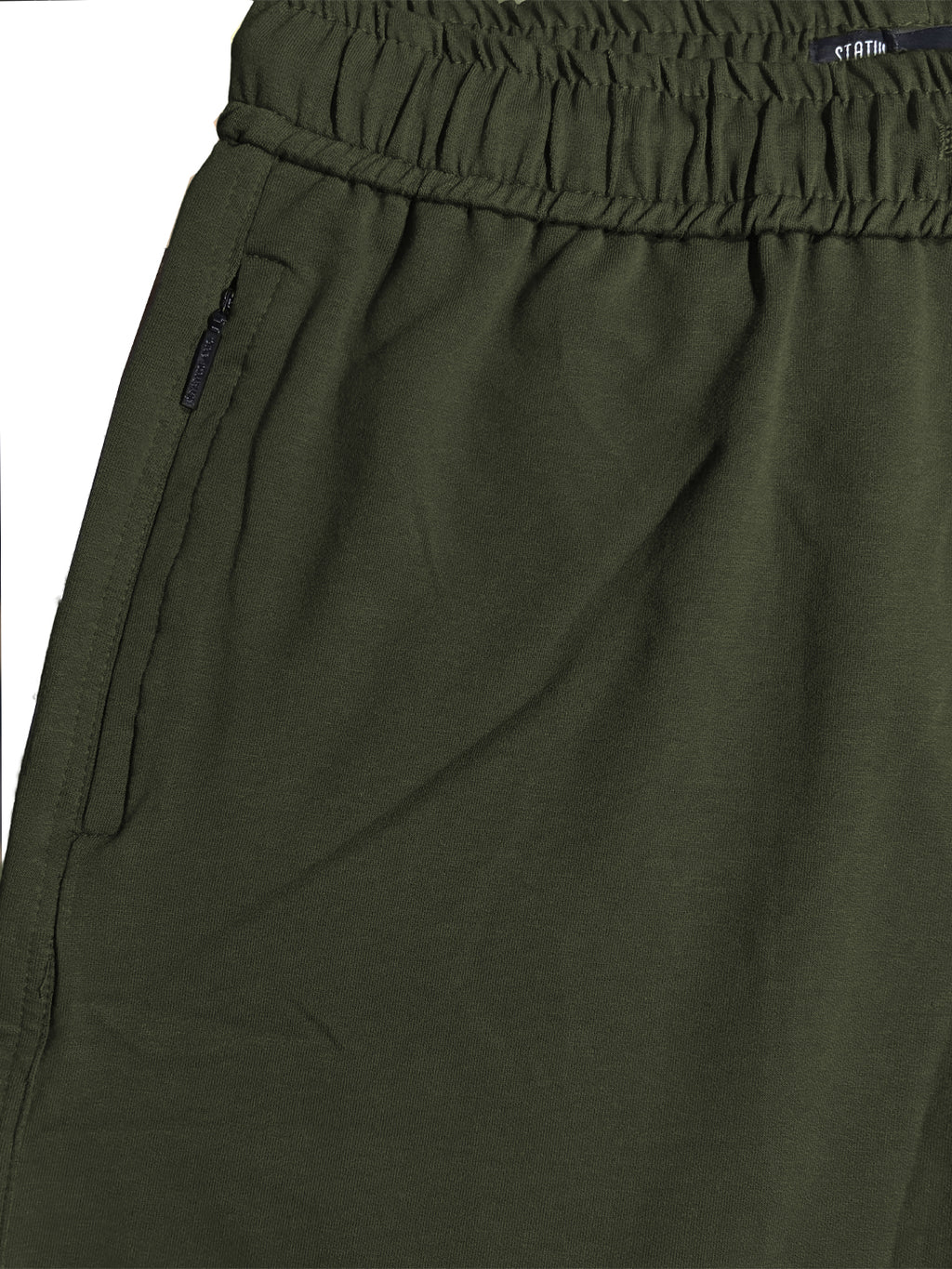Olive Solid Knit Shorts