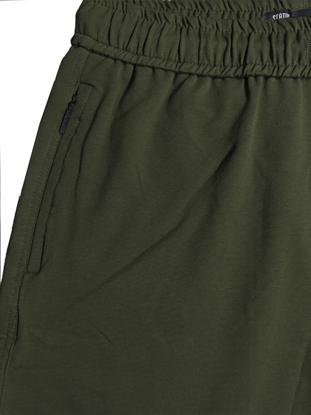Olive Solid Knit Shorts