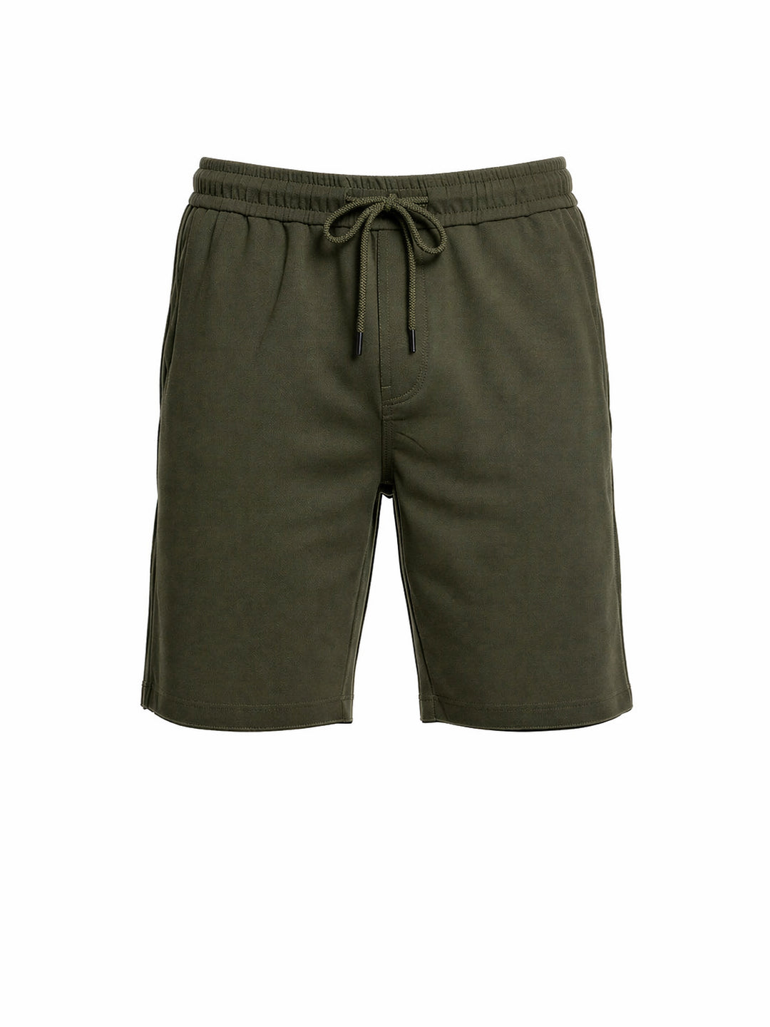 Olive Solid Knit Shorts
