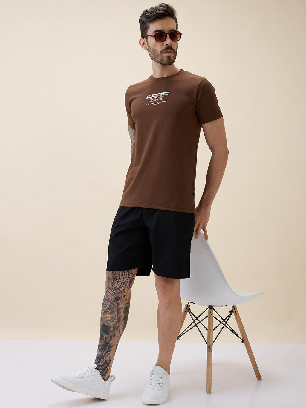 Men's Solid Basic Regular Fit Drawstring Shorts