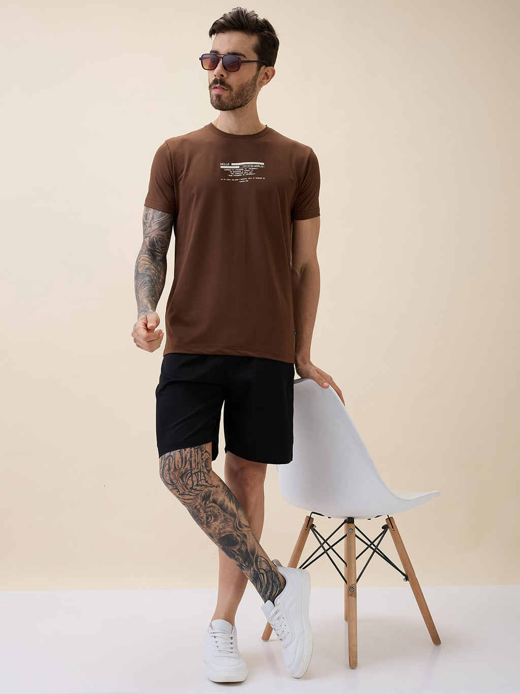 Men's Solid Basic Regular Fit Drawstring Shorts