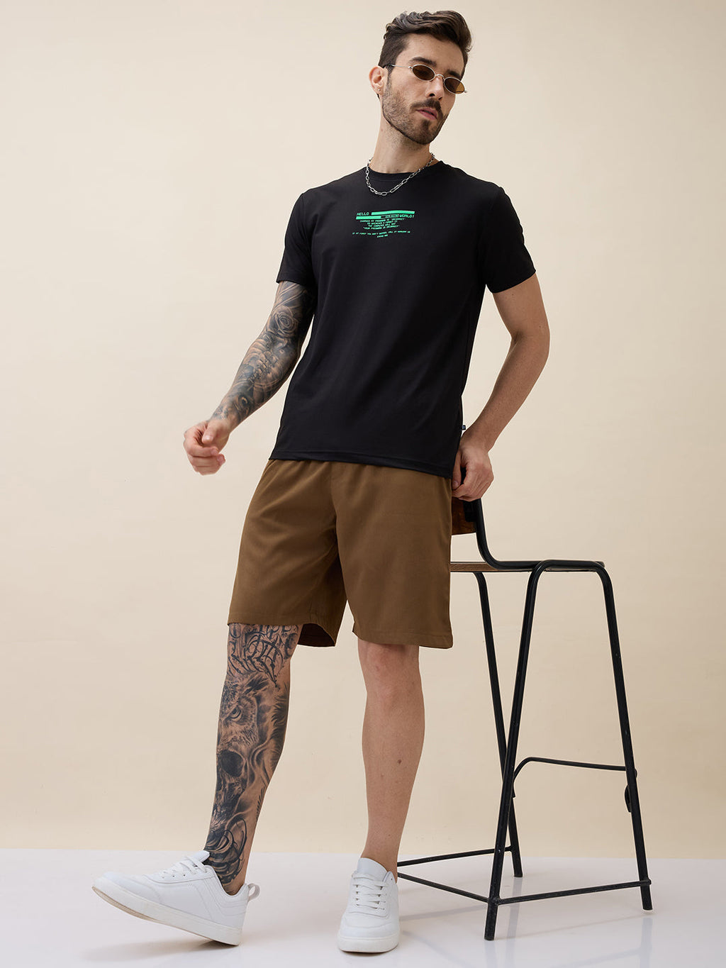 Men's Solid Basic Regular Fit Drawstring Shorts