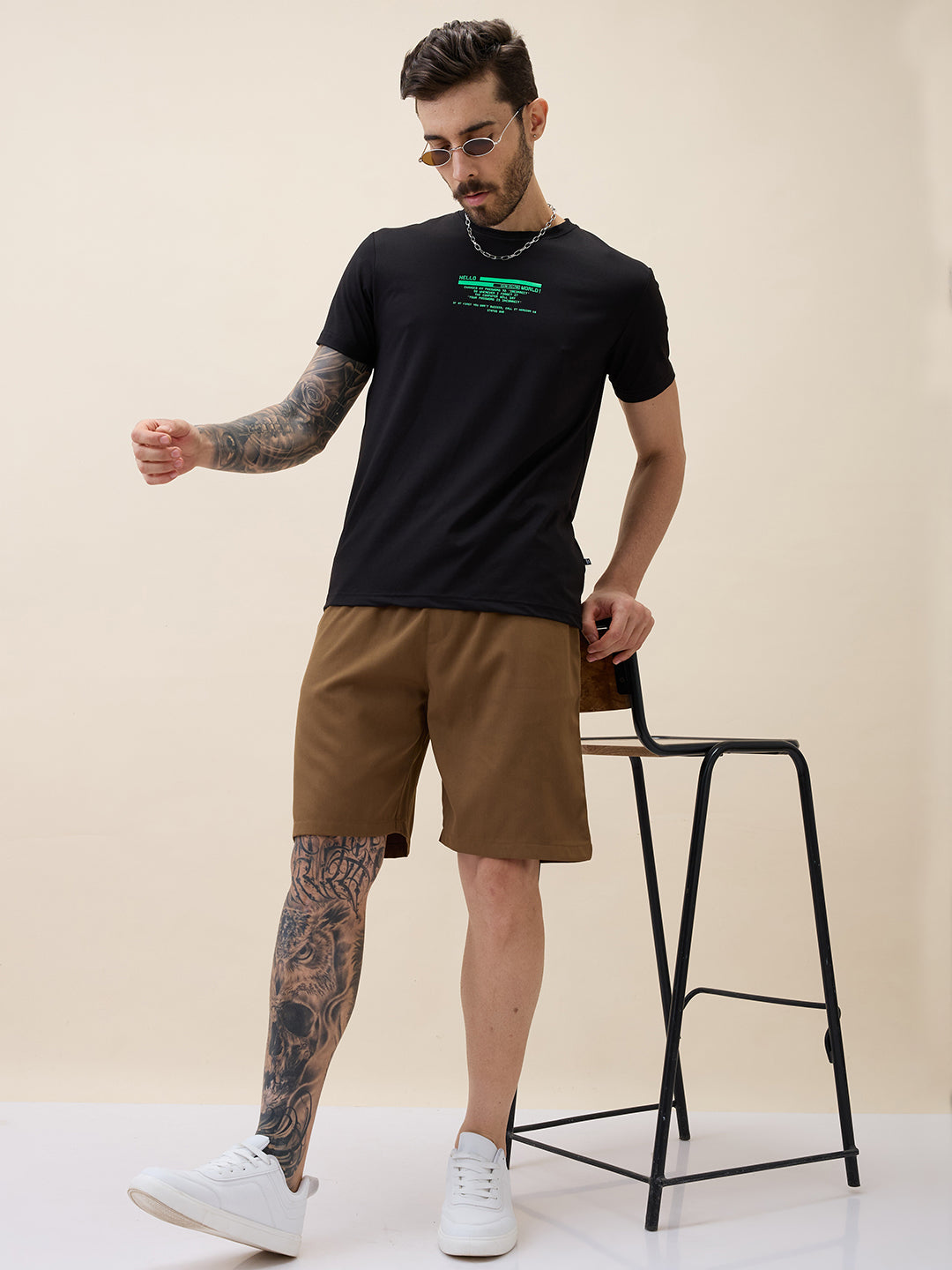 Men's Solid Basic Regular Fit Drawstring Shorts