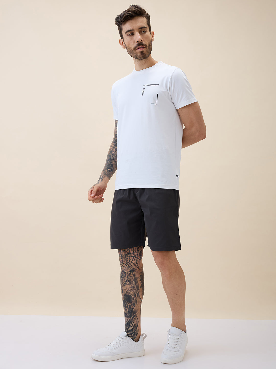 Men's Solid Basic Regular Fit Drawstring Shorts
