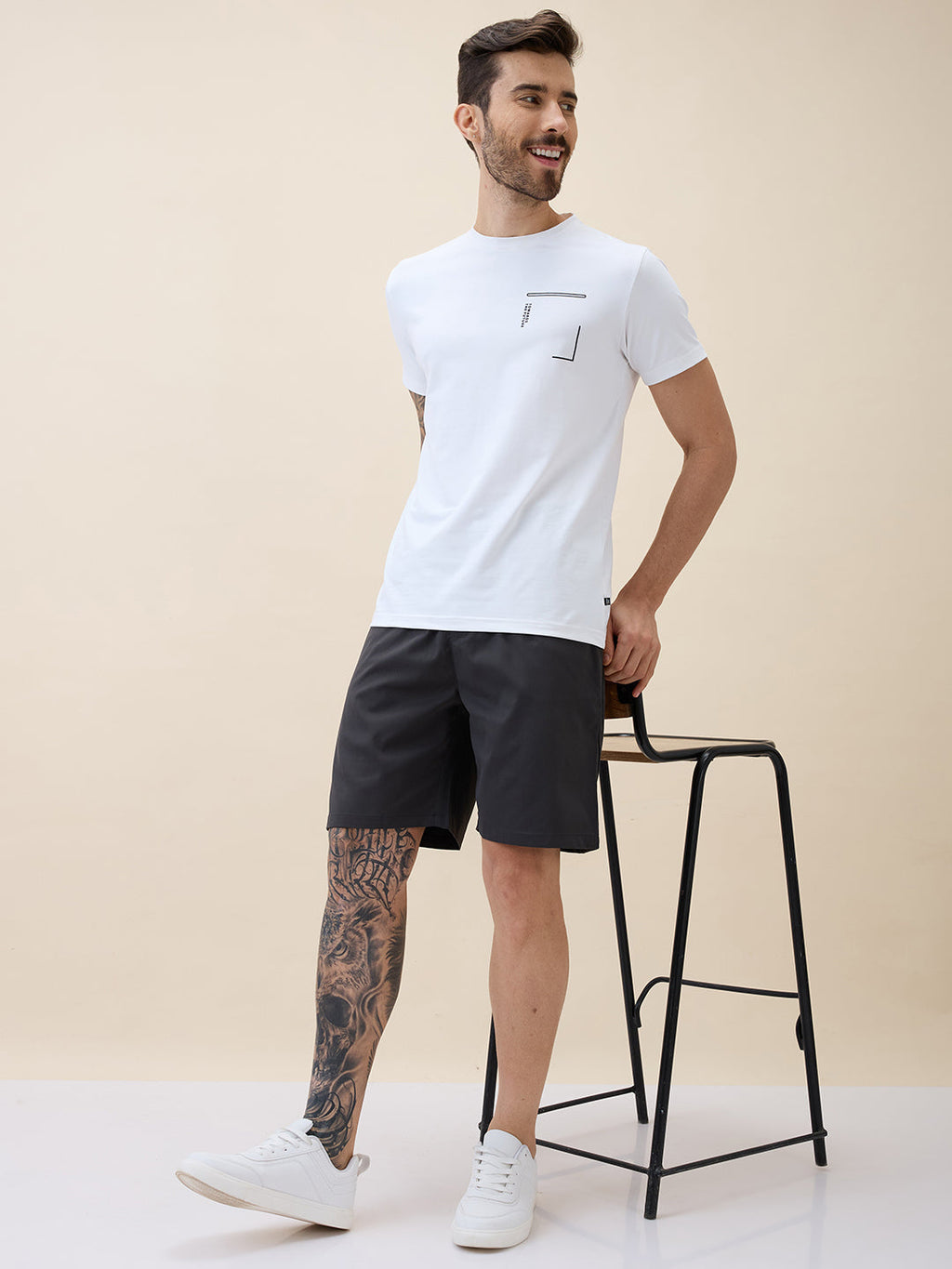 Men's Solid Basic Regular Fit Drawstring Shorts
