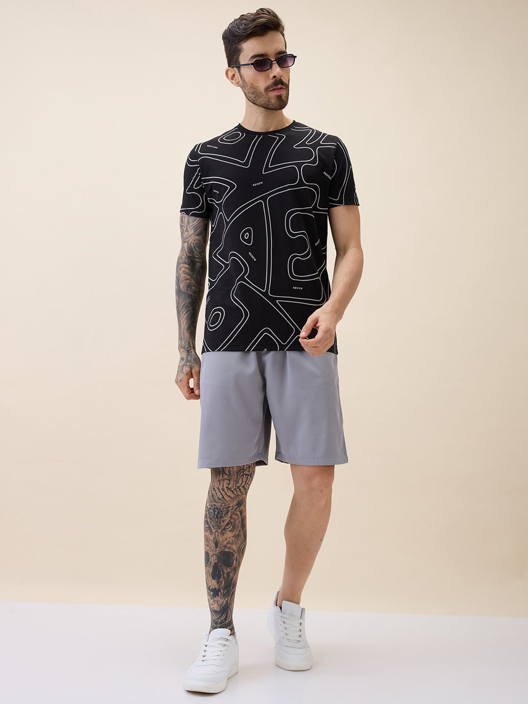 Men's Solid Basic Regular Fit Drawstring Shorts