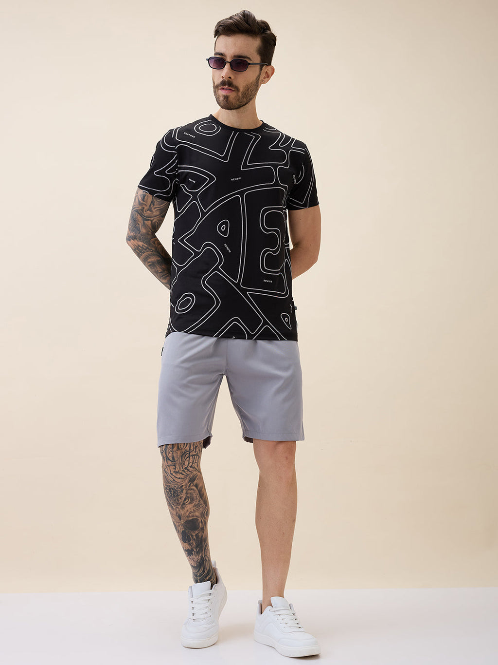Men's Solid Basic Regular Fit Drawstring Shorts