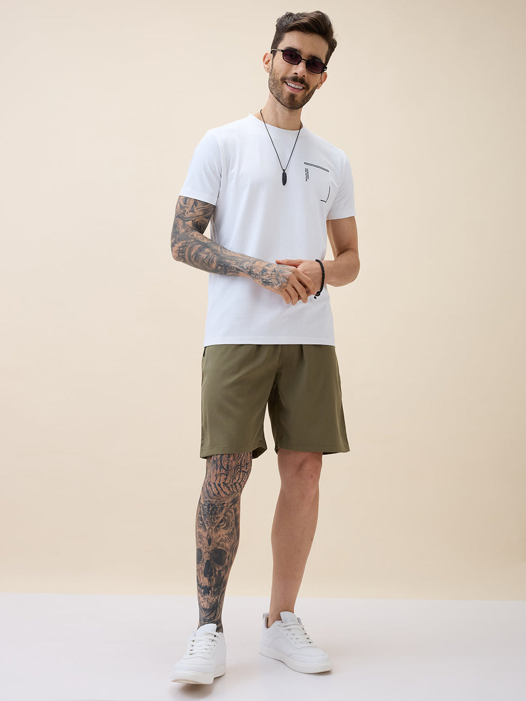 Men's Solid Basic Regular Fit Drawstring Shorts