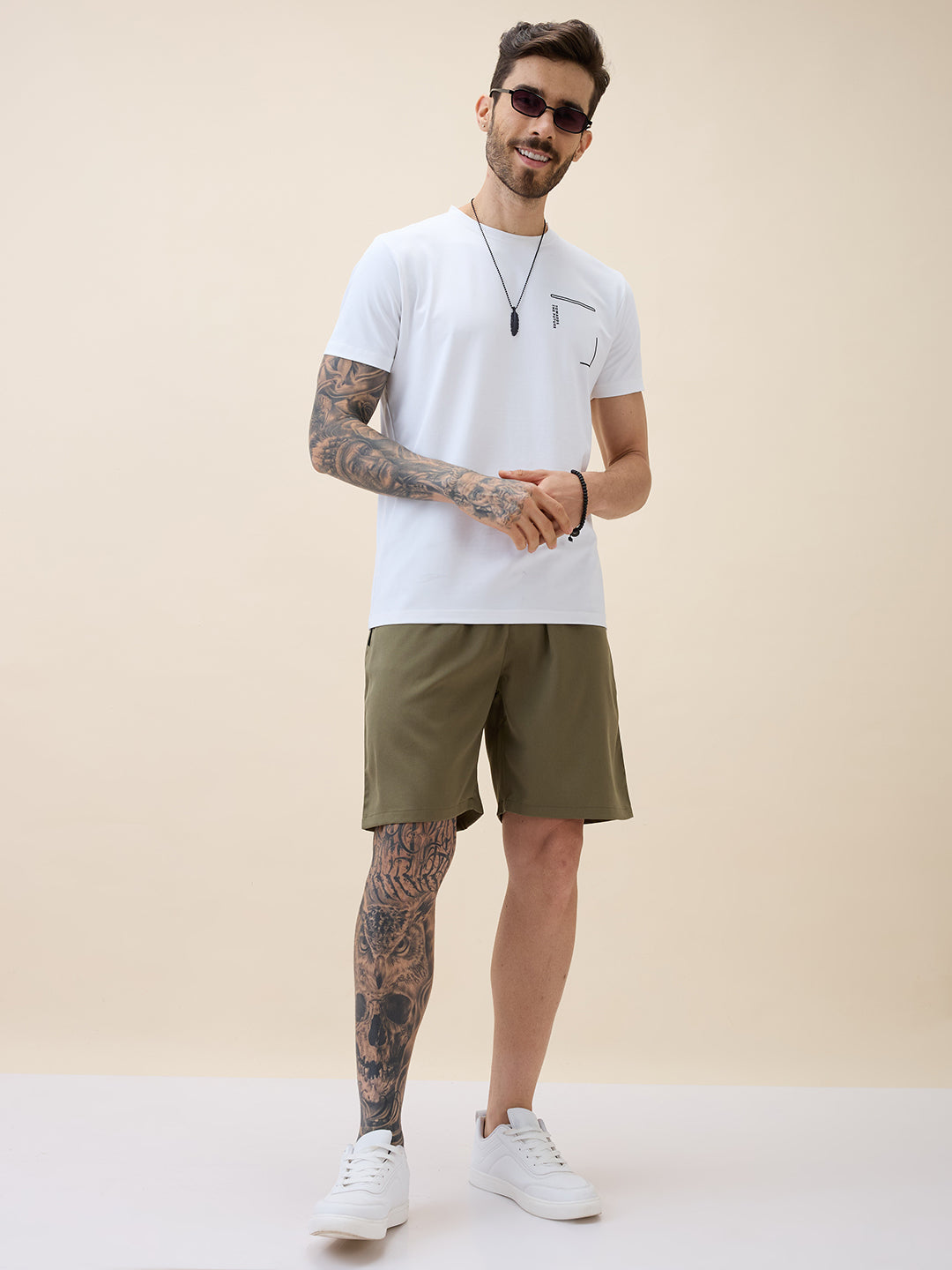 Men's Solid Basic Regular Fit Drawstring Shorts