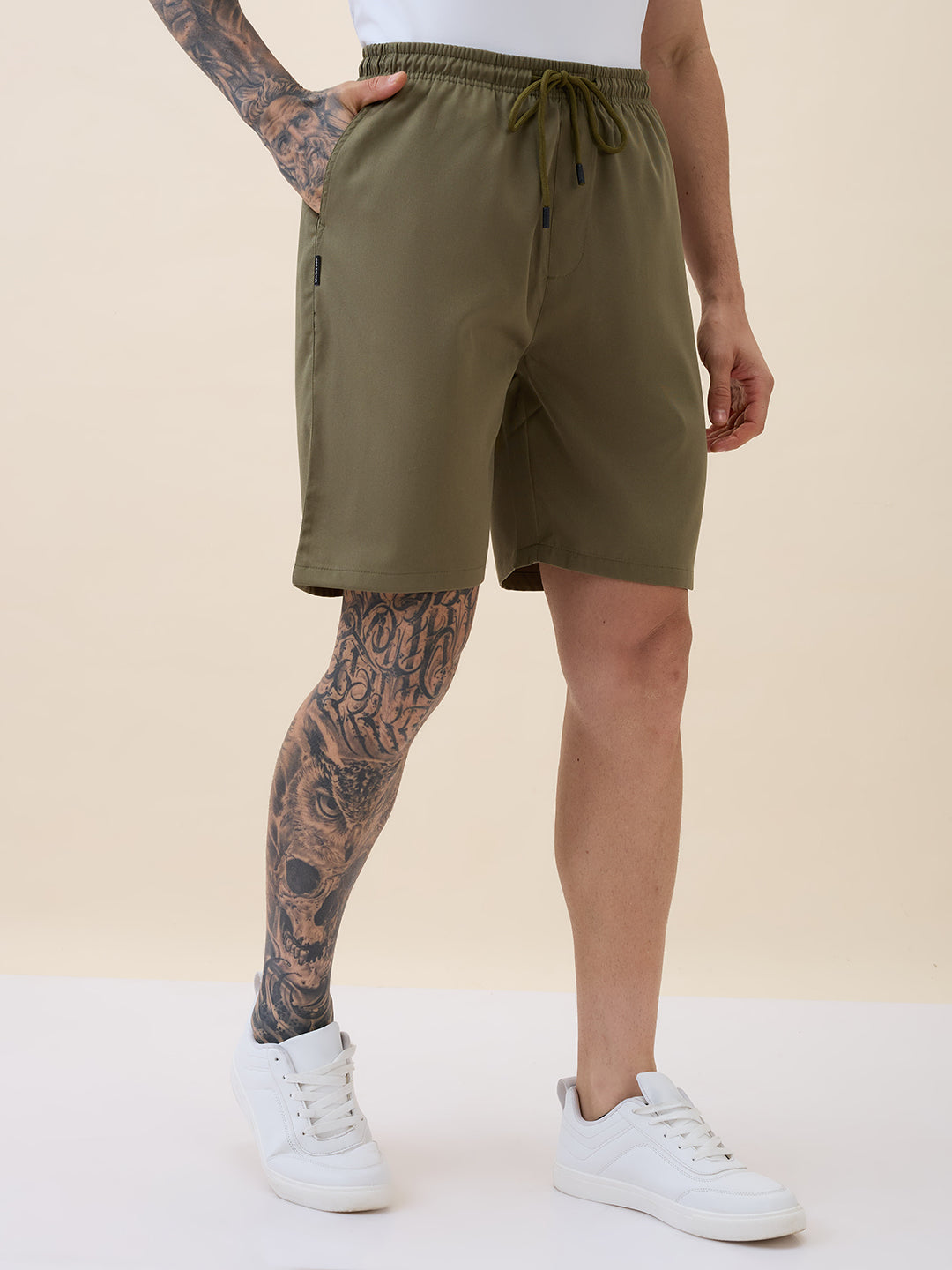 Men's Solid Basic Regular Fit Drawstring Shorts Secondary image