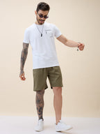 Men's Solid Basic Regular Fit Drawstring Shorts