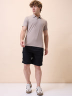 Mens Solid Regular Fit Drawstring Short