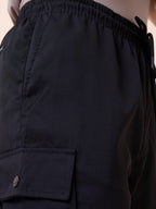 Mens Solid Regular Fit Drawstring Short