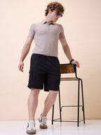 Mens Solid Regular Fit Drawstring Short