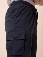 Mens Solid Regular Fit Drawstring Short