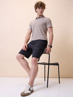 Mens Solid Regular Fit Drawstring Short