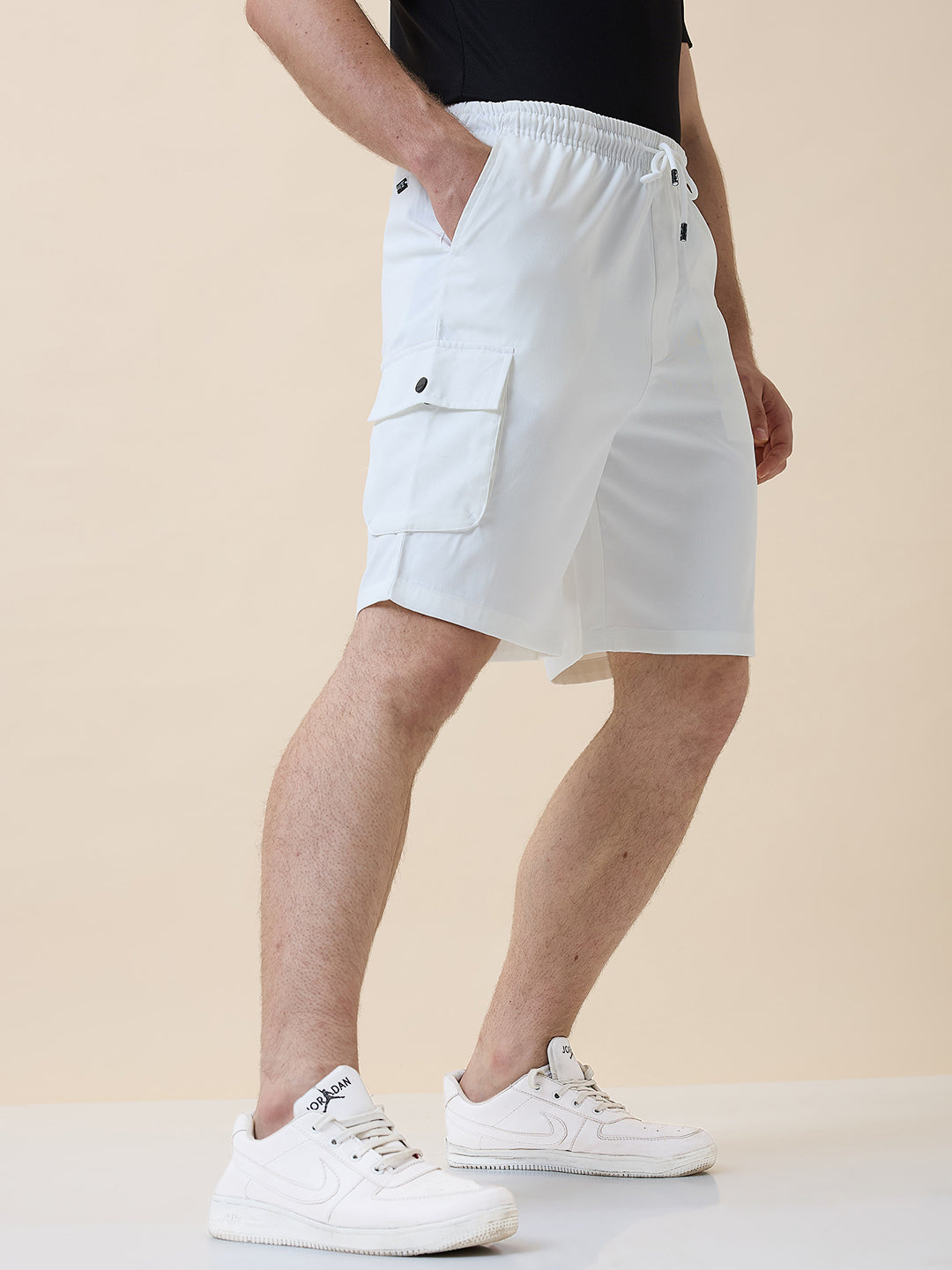 Men's Solid Regular Fit Drawstring Short