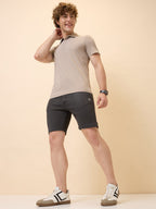 Mens Solid Regular Fit Drawstring Short