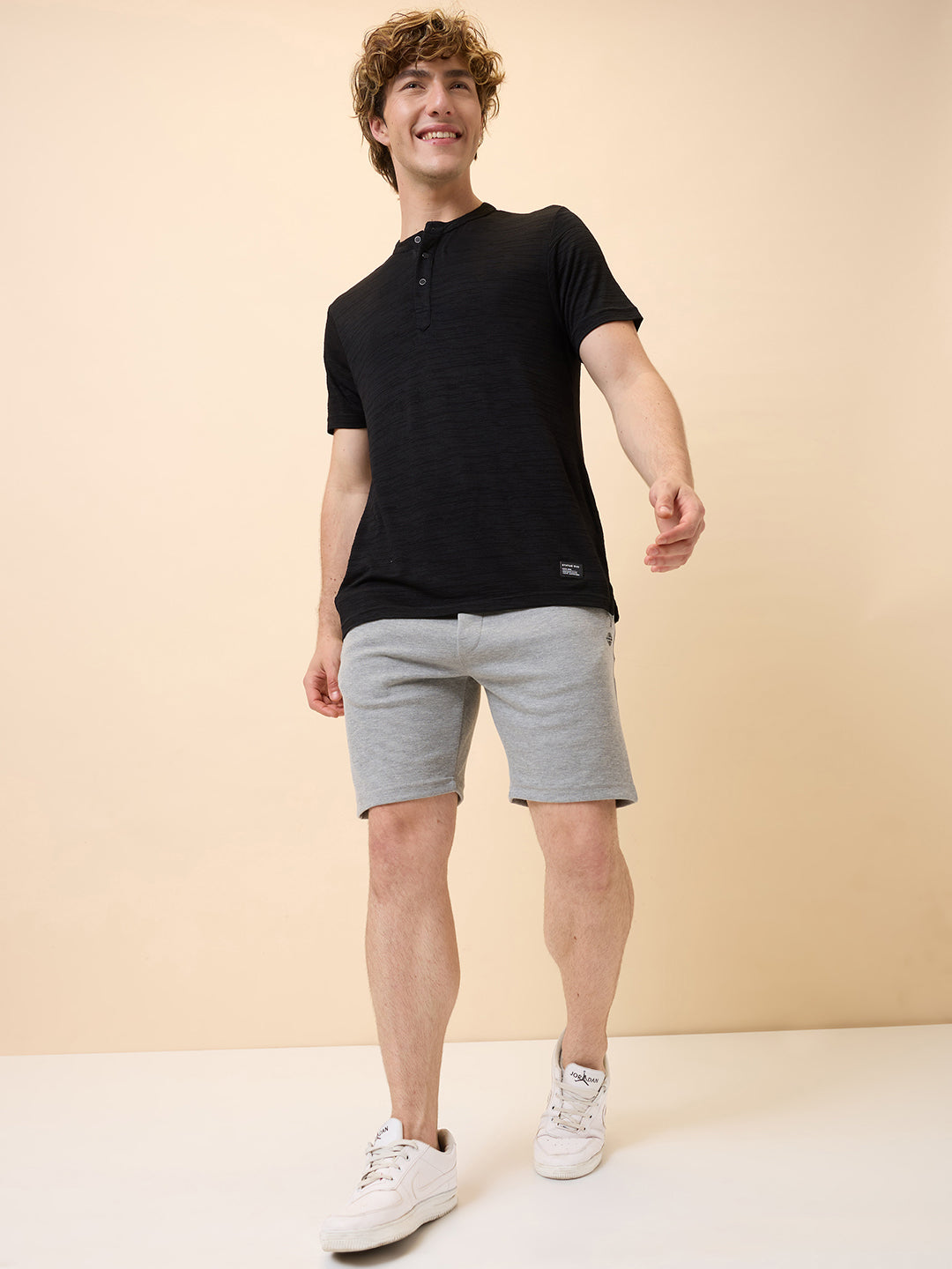 Men's Solid Basic Regular Fit Drawstring Shorts