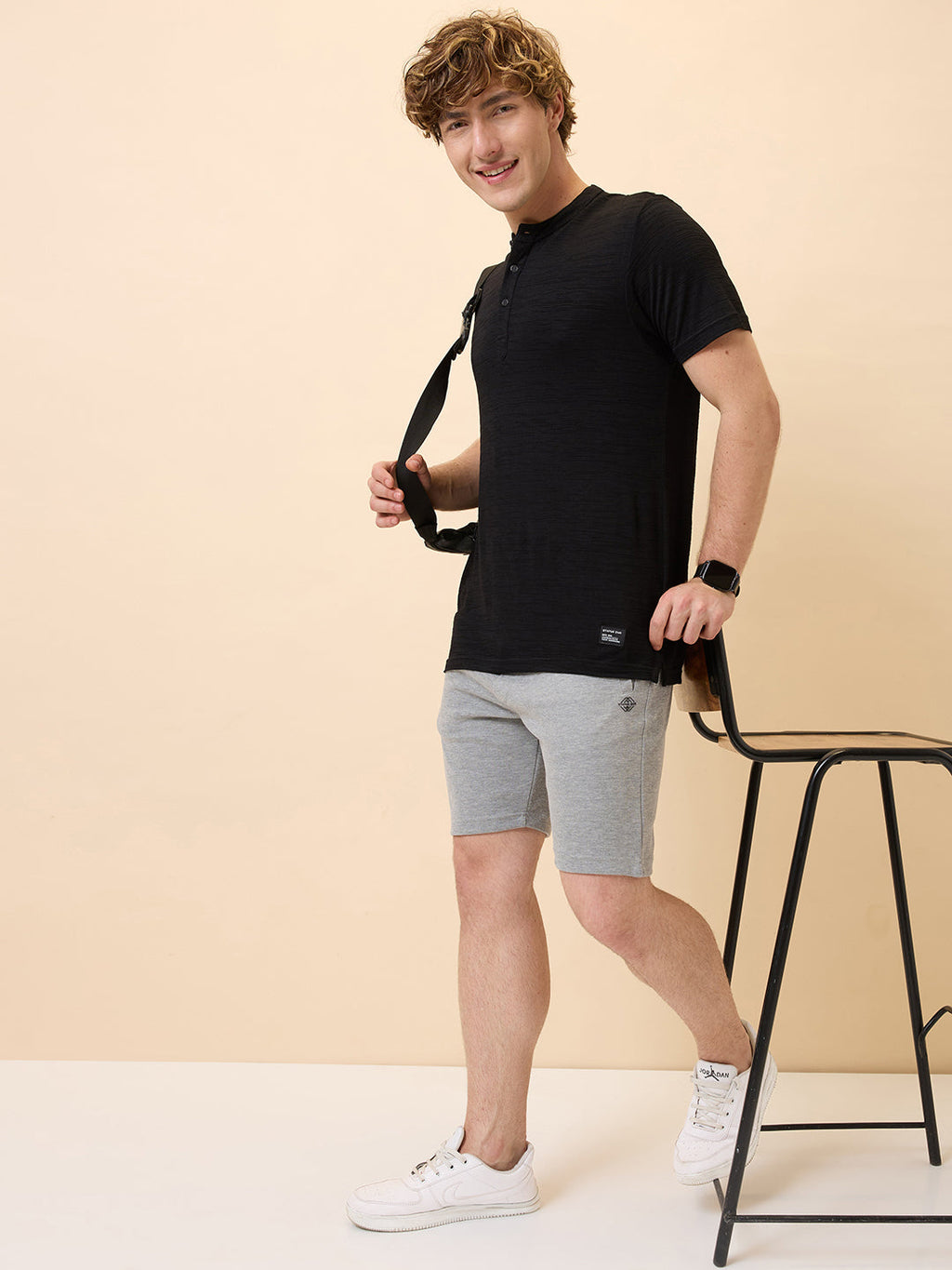 Men's Solid Basic Regular Fit Drawstring Shorts