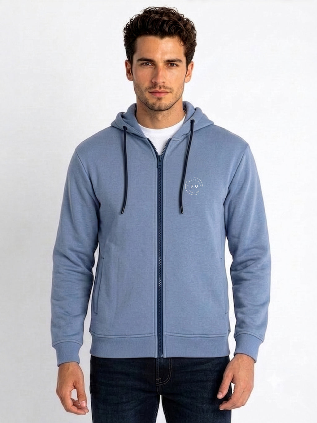 Men Solid Hooded Sweatshirt
