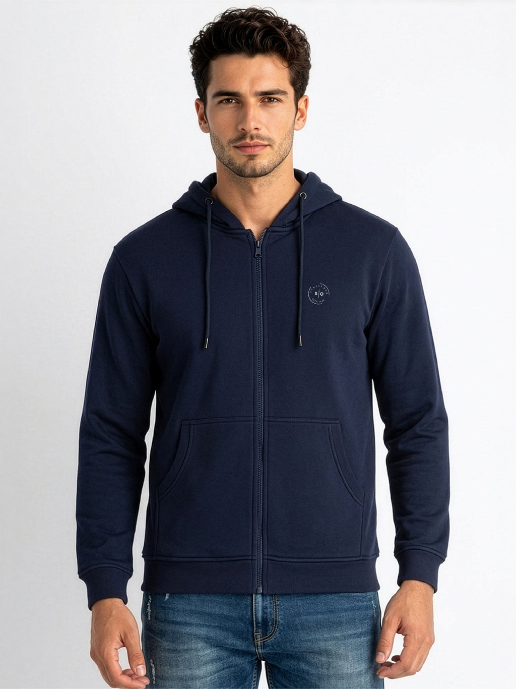 Men Solid Hooded Sweatshirt