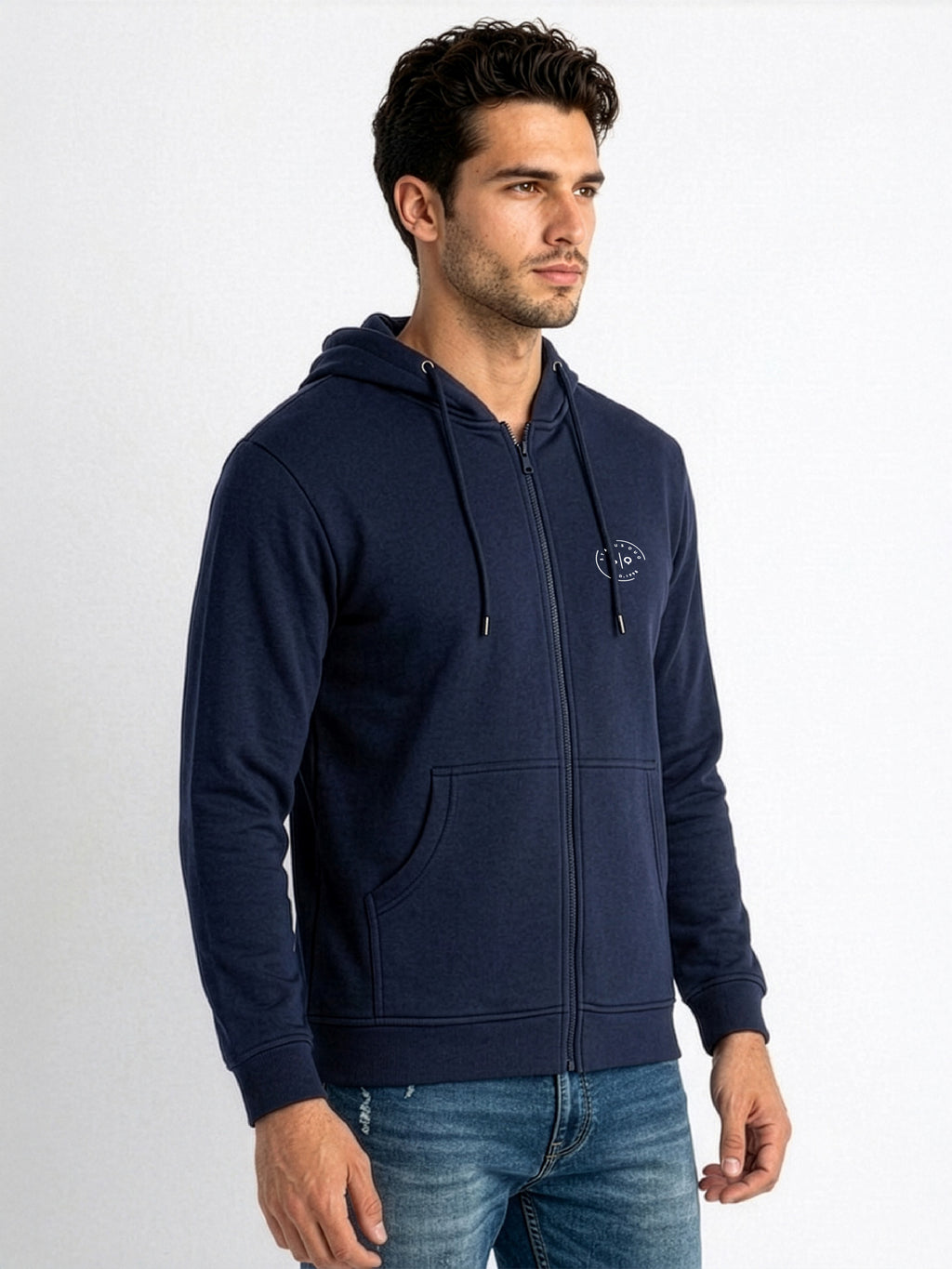 Men Solid Hooded Sweatshirt