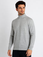 Mens Solid High Neck Sweater