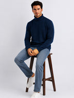Mens Solid High Neck Sweater