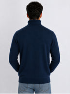 Mens Solid High Neck Sweater