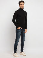 Mens Solid High Neck Sweater