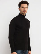 Mens Solid High Neck Sweater