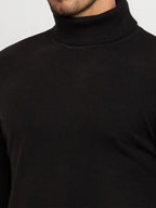 Mens Solid High Neck Sweater