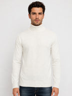 Mens Solid High Neck Sweater